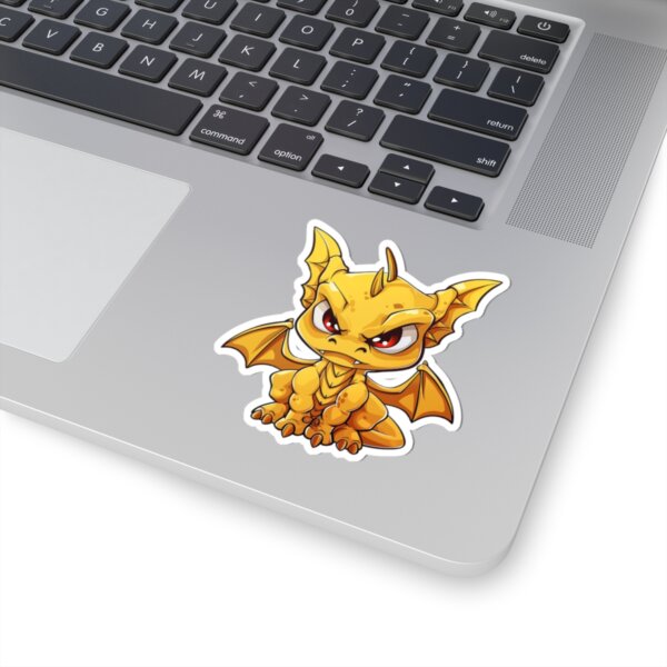 Cute Sassy Yellow Dragon - Kiss-Cut Stickers - Fantasy Art for Laptops, Notebooks & Gift Bags - Image 2