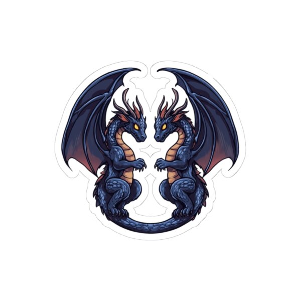 Dragon Zodiac, Gemini - Kiss-Cut Stickers - Fantasy Astrology Art Perfect for Laptops, Water Bottles, and Gifts - Image 4
