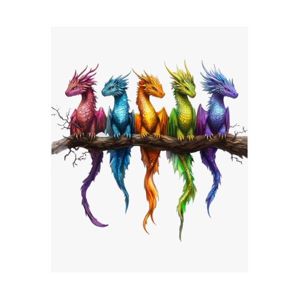 Colorful Dragon Vertical Poster - Signs of Spring - Fantasy Wall Art for Home Décor
