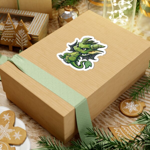 Cute Sassy Green Dragon - Vibrant Kiss-Cut Sticker - Perfect for Laptop, Water Bottle & More - Image 6
