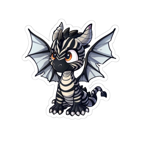 Cute Dragon Zebra - Kiss-Cut Stickers - Fantasy Creature Art for Laptop, Water Bottle, & More - Image 4
