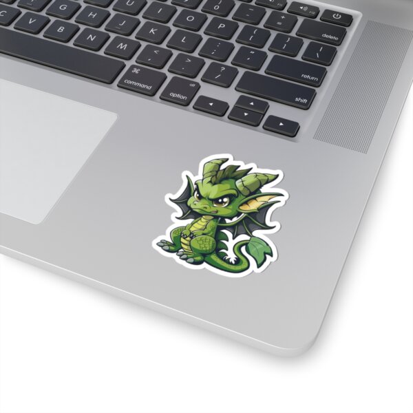 Cute Sassy Green Dragon - Vibrant Kiss-Cut Sticker - Perfect for Laptop, Water Bottle & More - Image 2