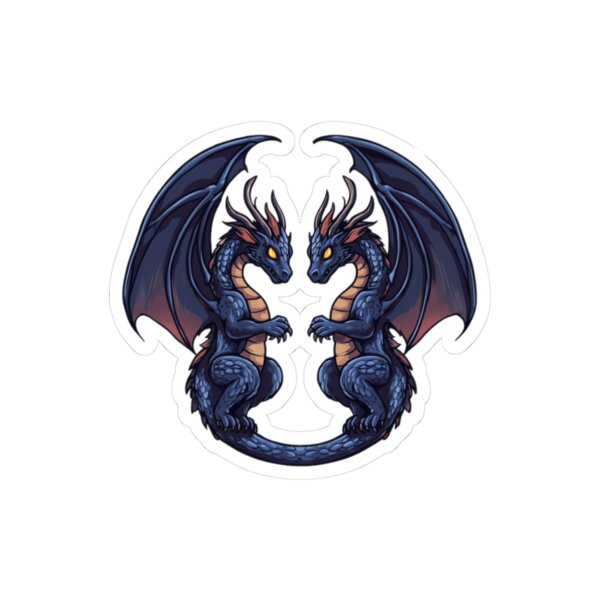 Dragon Zodiac, Gemini - Kiss-Cut Stickers - Fantasy Astrology Art Perfect for Laptops, Water Bottles, and Gifts