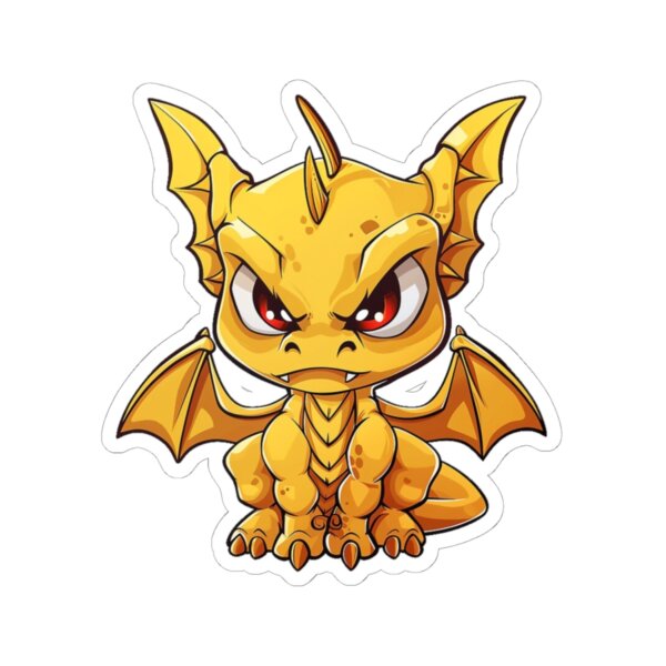 Cute Sassy Yellow Dragon - Kiss-Cut Stickers - Fantasy Art for Laptops, Notebooks & Gift Bags - Image 4