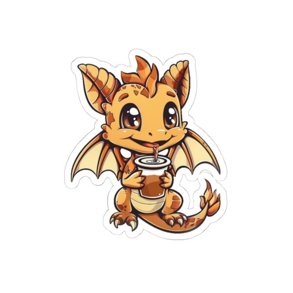 Cute Coffee Cup Dragon - Kiss-Cut Stickers - Perfect for Gifts & Decor