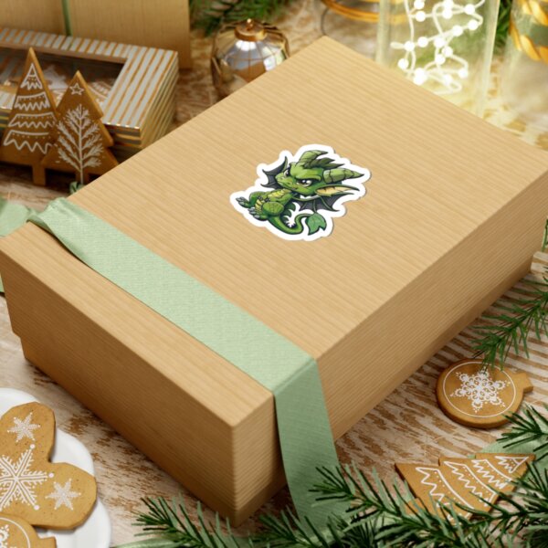 Cute Sassy Green Dragon - Vibrant Kiss-Cut Sticker - Perfect for Laptop, Water Bottle & More - Image 3