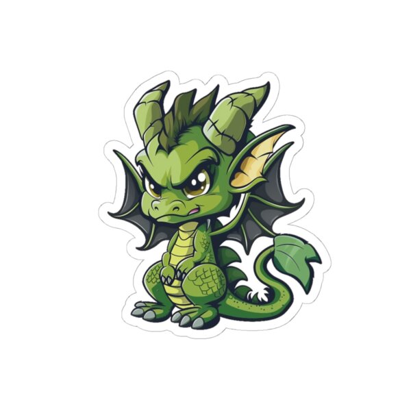 Cute Sassy Green Dragon - Vibrant Kiss-Cut Sticker - Perfect for Laptop, Water Bottle & More - Image 4