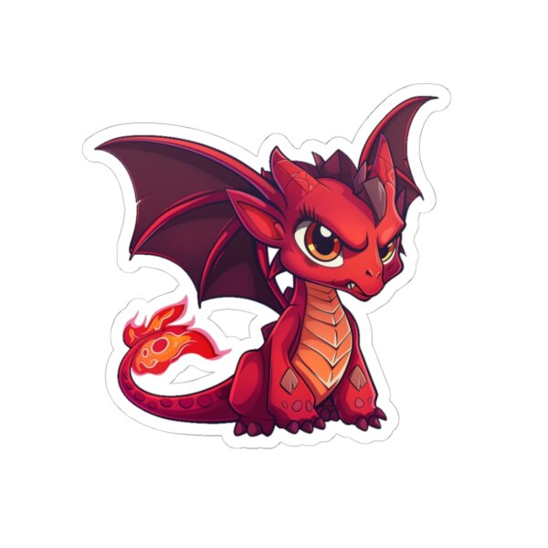 Cute Sassy Red Dragon - Kiss-Cut Stickers - Perfect for Laptops, Journals, and Gifts