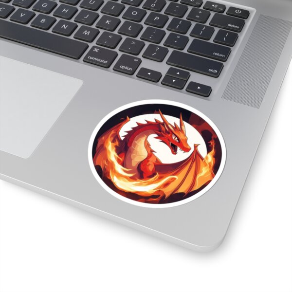 Red Dragon & Flames Kiss-Cut Sticker - Fantasy Art for Laptops, Water Bottles & Gifts - Image 5