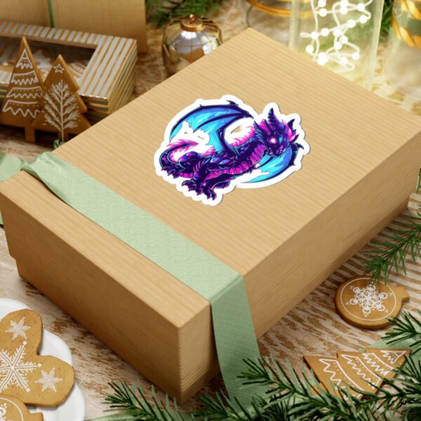 Cute Sassy Neon Dragon - Kiss-Cut Stickers - Vibrant Fantasy Art for Laptops & Journals - Image 6