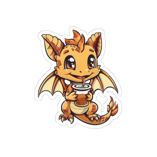 Cute Coffee Cup Dragon - Kiss-Cut Stickers - Perfect for Gifts & Decor - Image 4
