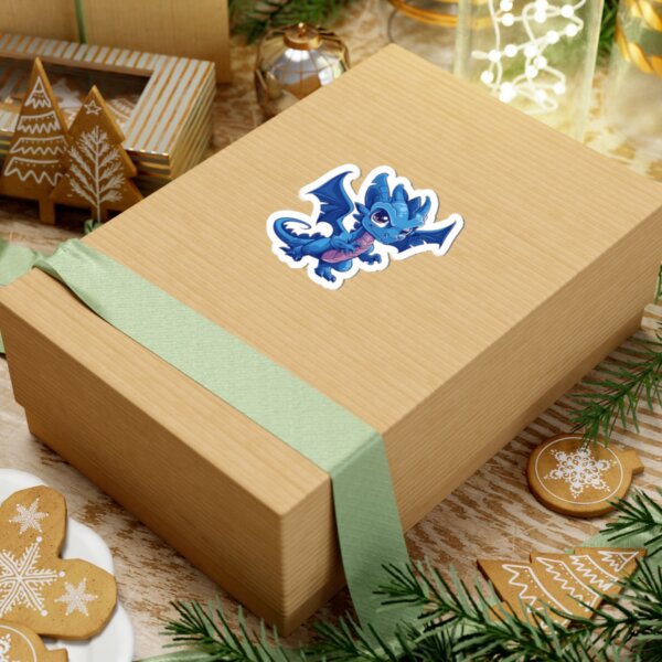 Cute Sassy Blue Dragon -- Kiss-Cut Stickers - Perfect for Laptops & Gifts - Image 3