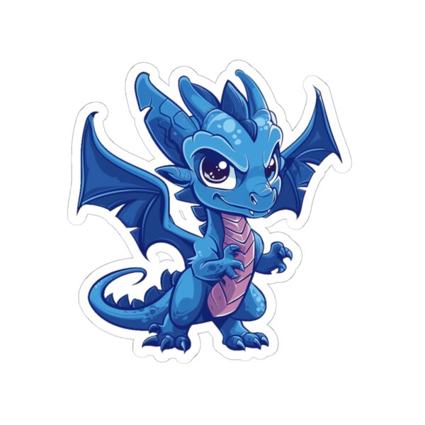 Cute Sassy Blue Dragon -- Kiss-Cut Stickers - Perfect for Laptops & Gifts - Image 4