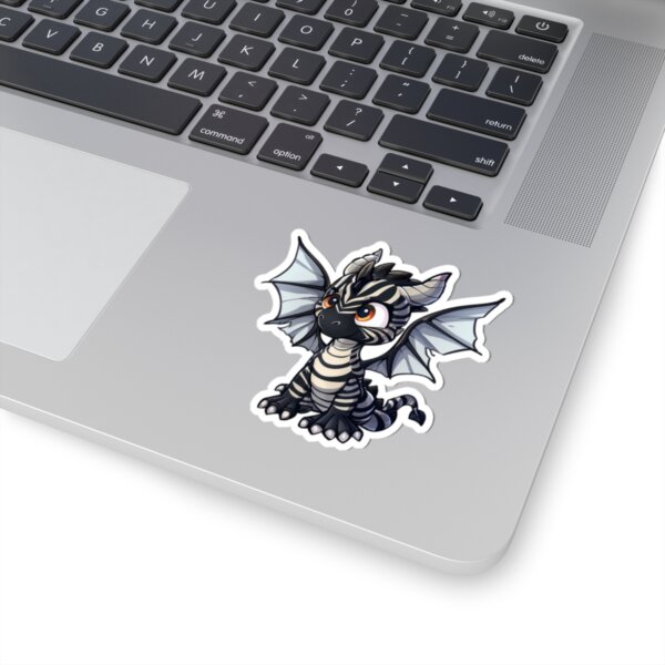 Cute Dragon Zebra - Kiss-Cut Stickers - Fantasy Creature Art for Laptop, Water Bottle, & More - Image 2