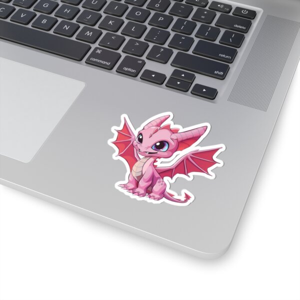 Cute Sassy Pink Dragon - Kiss-Cut Stickers - Fantasy Art for Gamers and Kids - Image 2