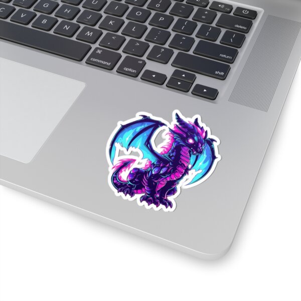 Cute Sassy Neon Dragon - Kiss-Cut Stickers - Vibrant Fantasy Art for Laptops & Journals - Image 2
