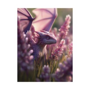 Whimsical Lilac Flower Dragon Poster - Enchanting Fantasy Wall Art