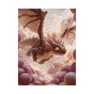 Whimsical Dragon Art Poster, Fantasy Wall Art, Home Decor, Gift for Fantasy Lovers, Unique Art Print, Magical Creature Decor