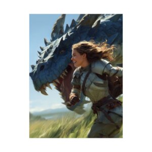 Friendly Dragon Race, Matte Vertical Posters, Fantasy Art Decor, Wall Art for Gamers, Home Office Decoration, Fantasy Gift Ideas