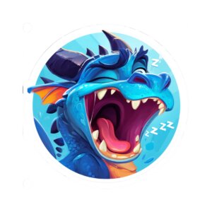 Sleepy Dragon Emoji - Kiss-Cut Stickers - Fun Laptop Decals for Kids & Fantasy Lovers