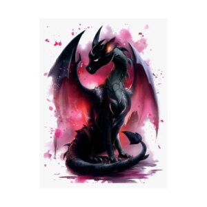 Mythical Heart Dragon Matte Poster - Fantasy Wall Art