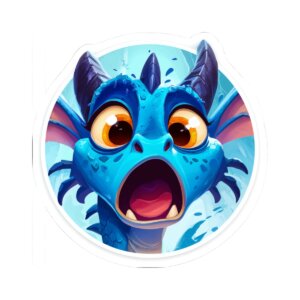Surprised Dragon Emoji - Kiss-Cut Stickers – Fun and Playful Decor for Laptop & Water Bottles