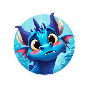 Blushing Dragon Emoji - Kiss-Cut Stickers - Perfect for Laptop, Journals & Gifts