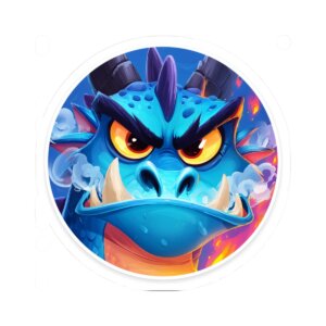 Angry Dragon Emoji - Kiss-Cut Stickers for Personalization