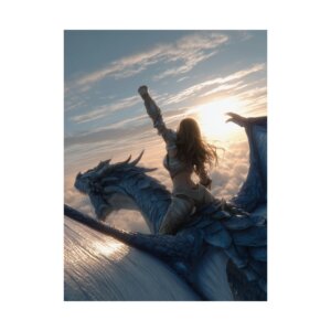 Dragon Rider Matte Poster - Victory Flight - Fantasy Wall Art