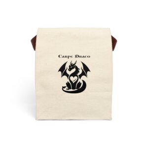 Dragon Lunch Bag – "Carpe Draco" – Canvas Bag with Dragon Heart Print