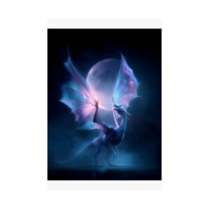 Moonlight Dance Dragon Poster (12"x18", 18"x24") — Ethereal Fantasy Art Print