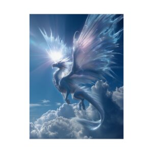 Sunshine Cloud Dragon Poster — Matte Vertical Print — Fantasy Wall Art