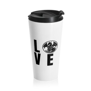 Dragon "Love" Travel Mug — Fantasy Stainless Steel Insulated Tumbler (15oz)