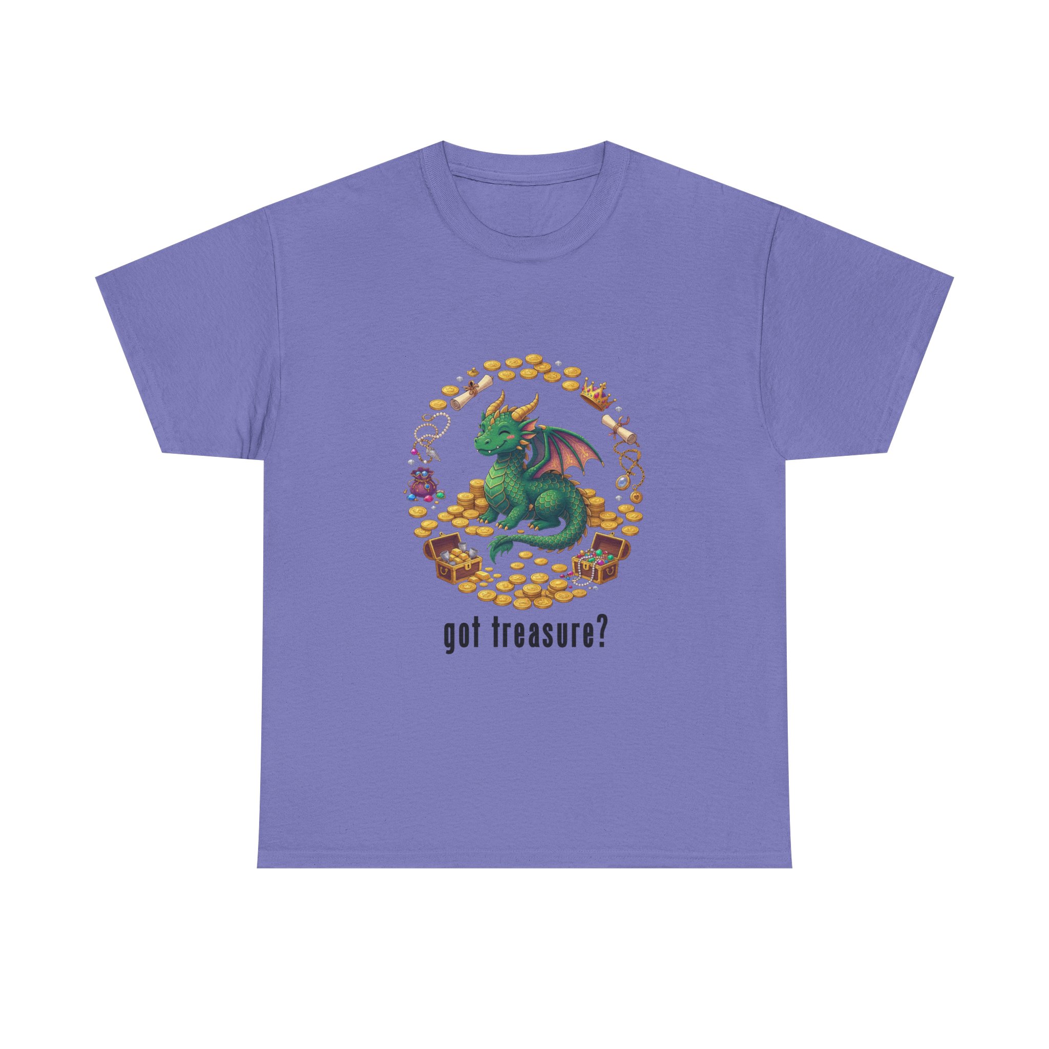 Got Treasure Dragon T-Shirt - Cute Dragon Hoard 'got treasure?' Graphic Tee - Image 18