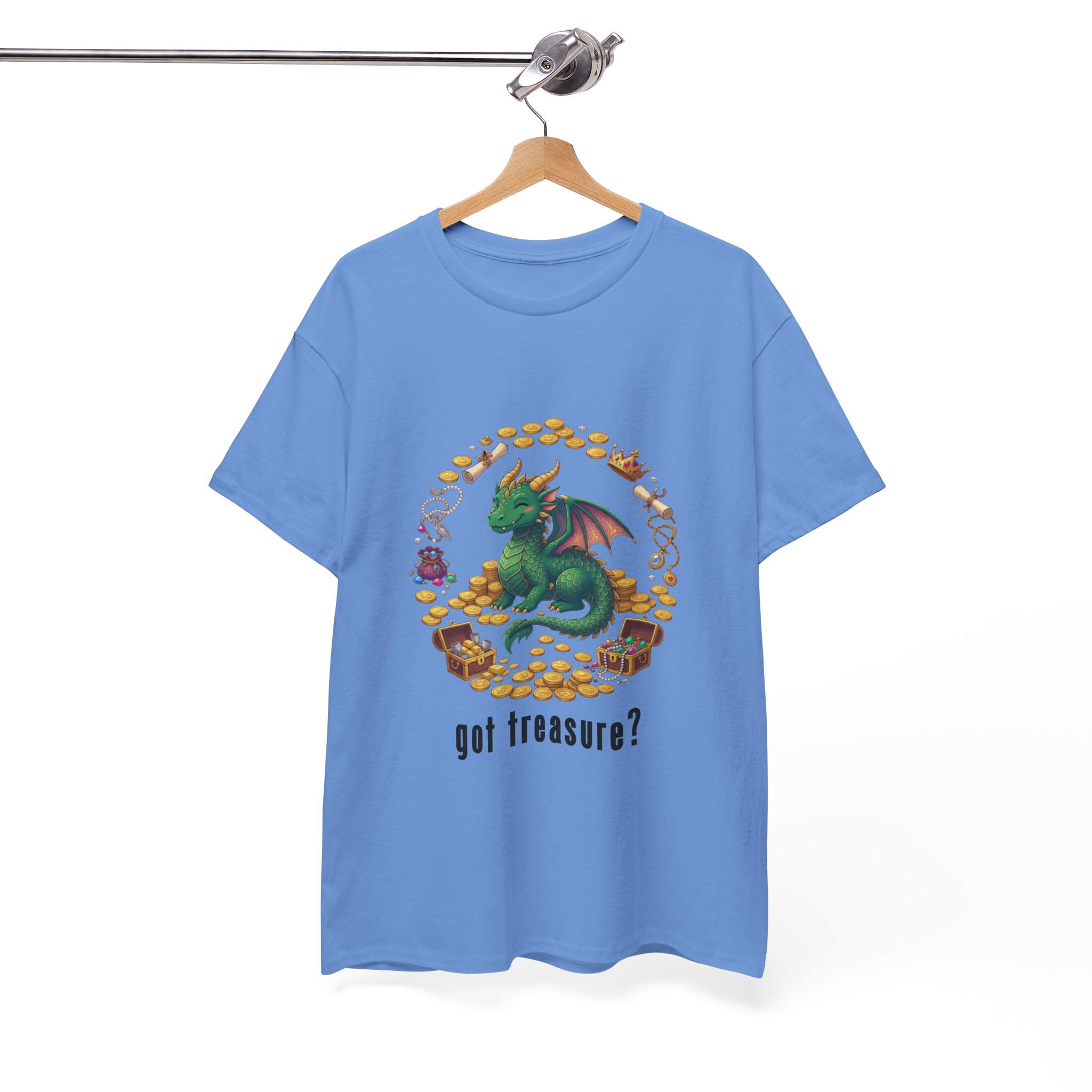 Got Treasure Dragon T-Shirt - Cute Dragon Hoard 'got treasure?' Graphic Tee - Image 3