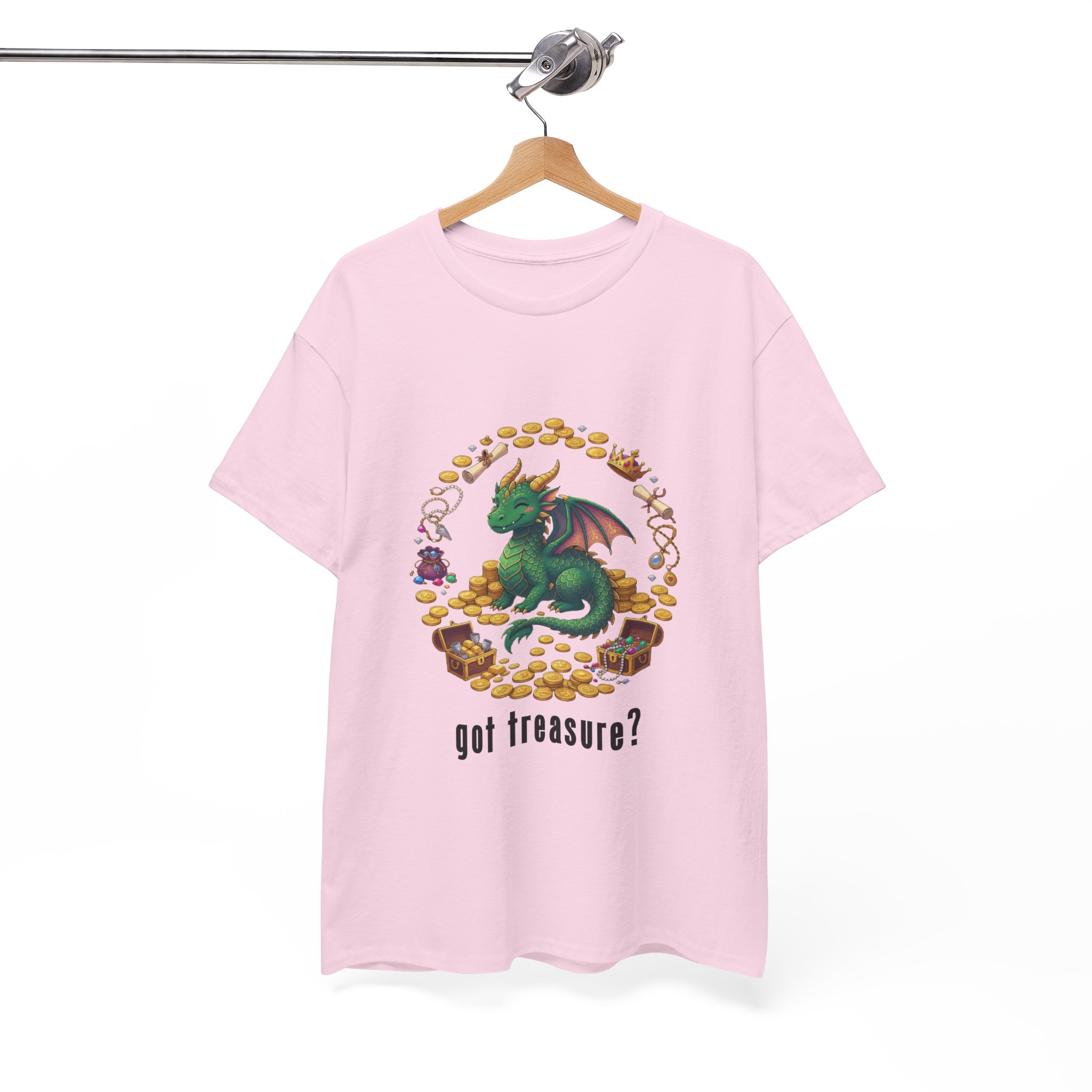Got Treasure Dragon T-Shirt - Cute Dragon Hoard 'got treasure?' Graphic Tee - Image 9