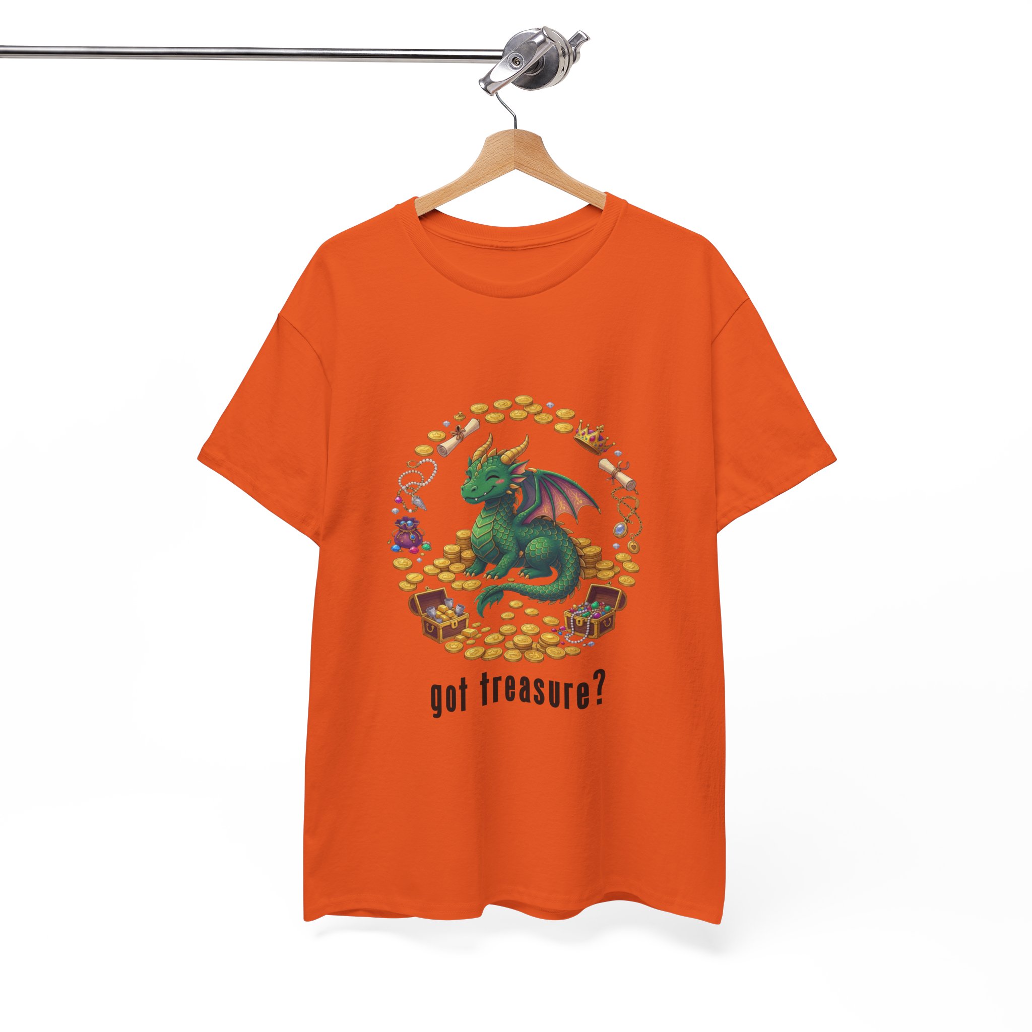 Got Treasure Dragon T-Shirt - Cute Dragon Hoard 'got treasure?' Graphic Tee - Image 6