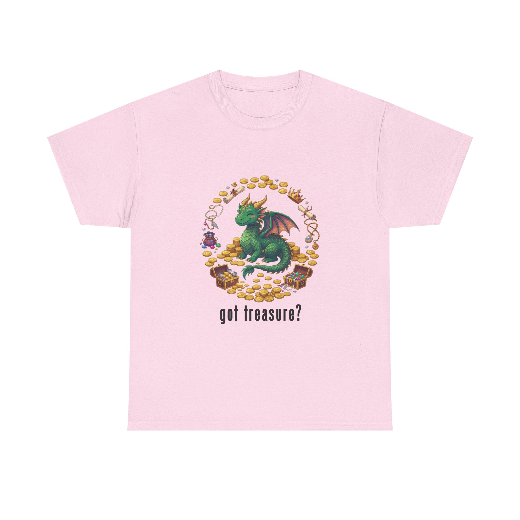 Got Treasure Dragon T-Shirt - Cute Dragon Hoard 'got treasure?' Graphic Tee - Image 7