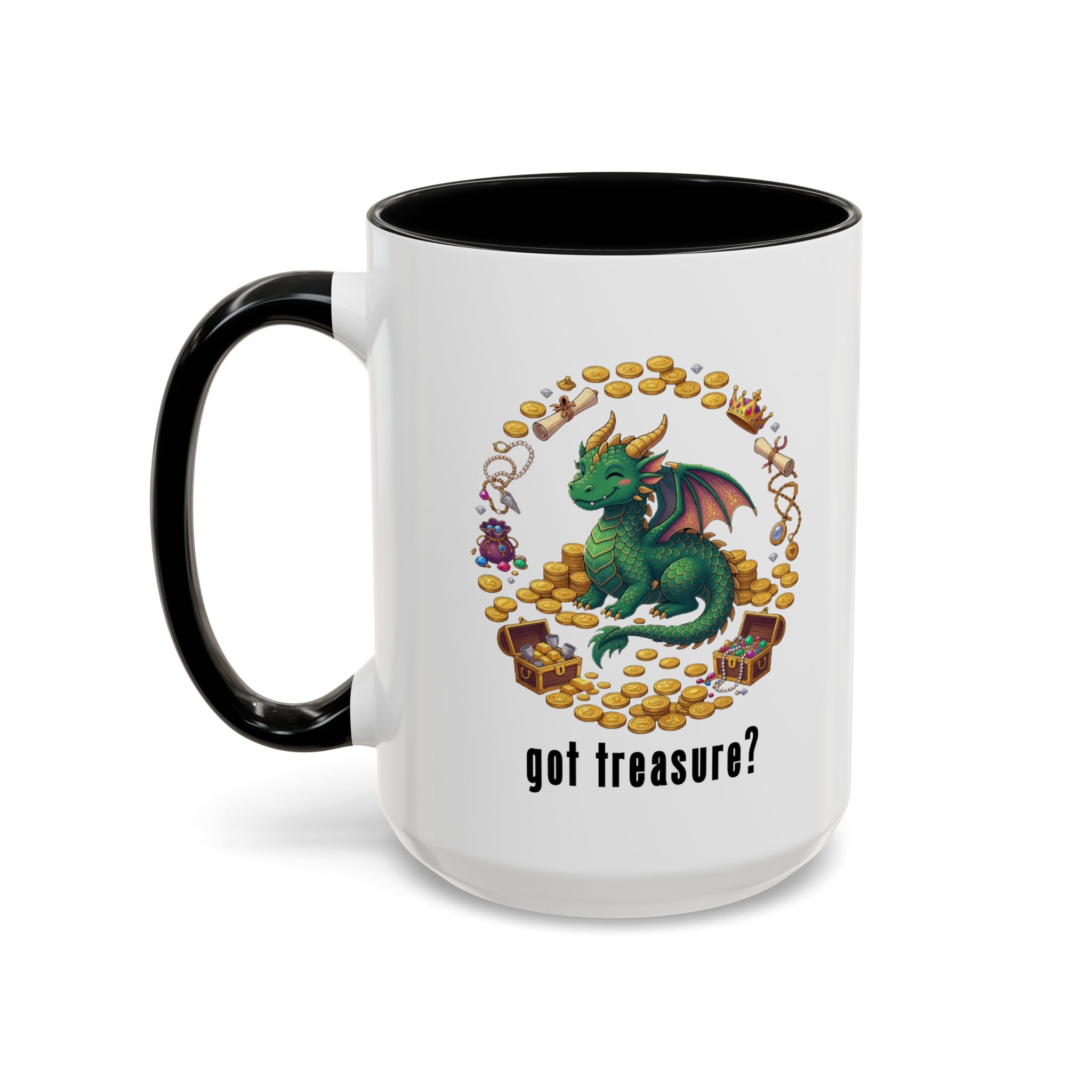 Got Treasure? Dragon Coffee Mug - Cute Fantasy Tea & Coffee Gift (11 & 15oz) - Image 8
