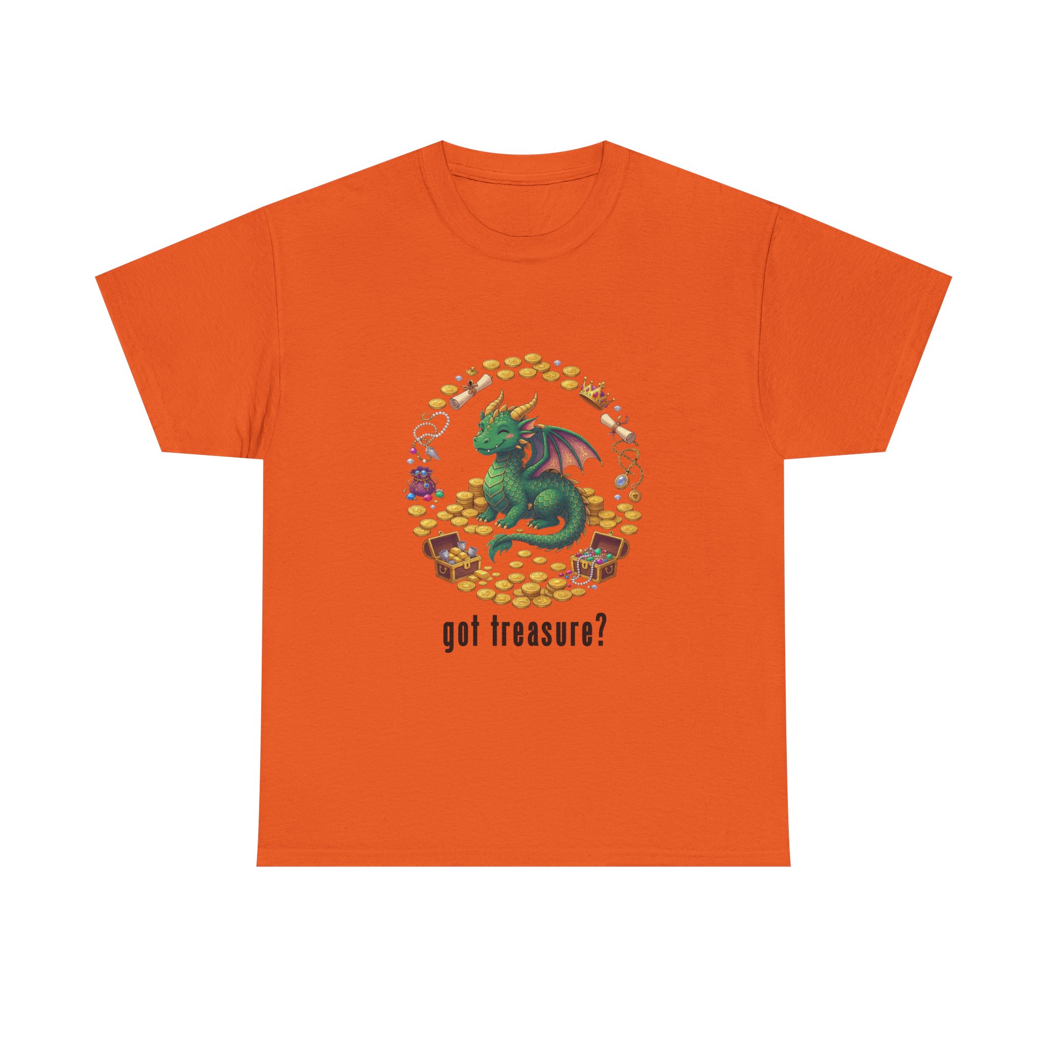 Got Treasure Dragon T-Shirt - Cute Dragon Hoard 'got treasure?' Graphic Tee - Image 4