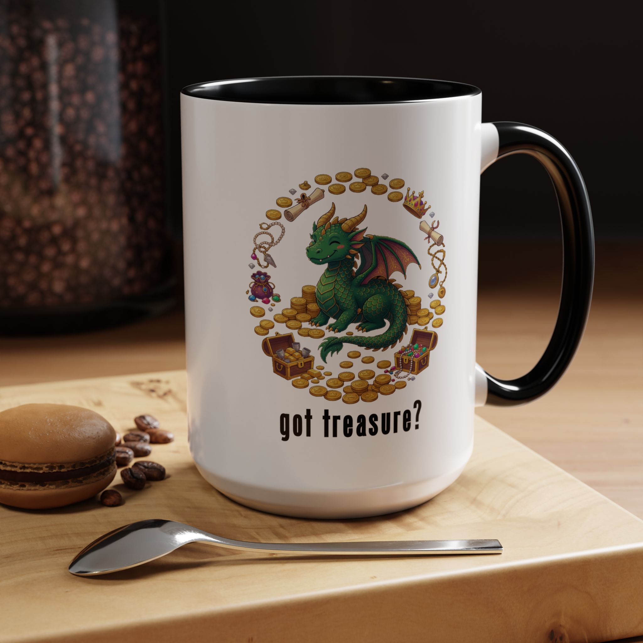 Got Treasure? Dragon Coffee Mug - Cute Fantasy Tea & Coffee Gift (11 & 15oz) - Image 10