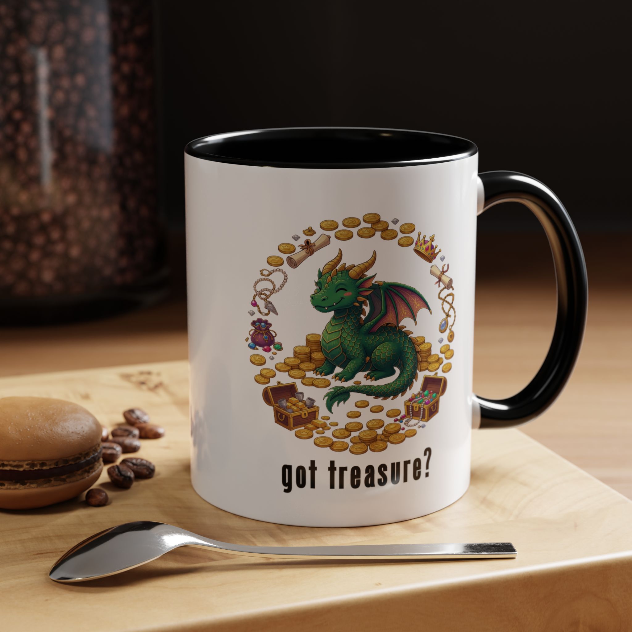 Got Treasure? Dragon Coffee Mug - Cute Fantasy Tea & Coffee Gift (11 & 15oz) - Image 5