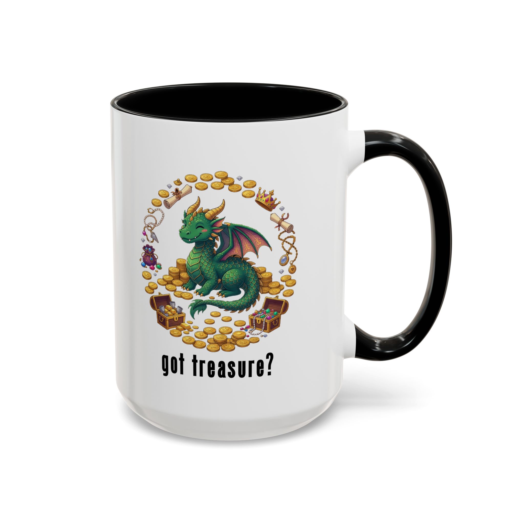 Got Treasure? Dragon Coffee Mug - Cute Fantasy Tea & Coffee Gift (11 & 15oz) - Image 6