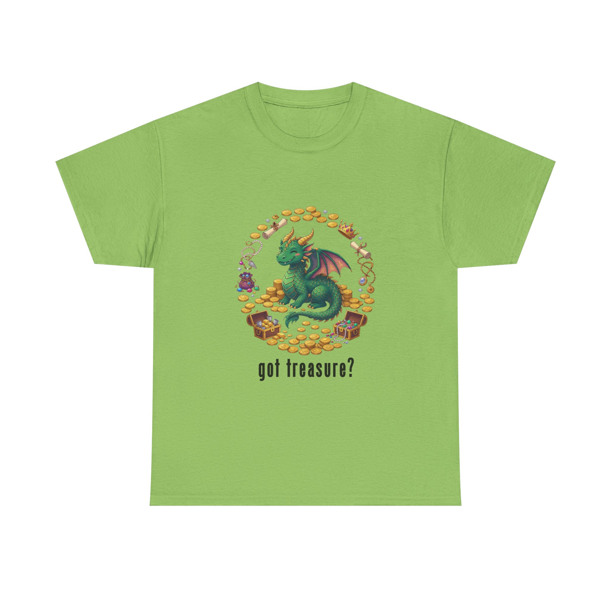 Got Treasure Dragon T-Shirt - Cute Dragon Hoard 'got treasure?' Graphic Tee - Image 16