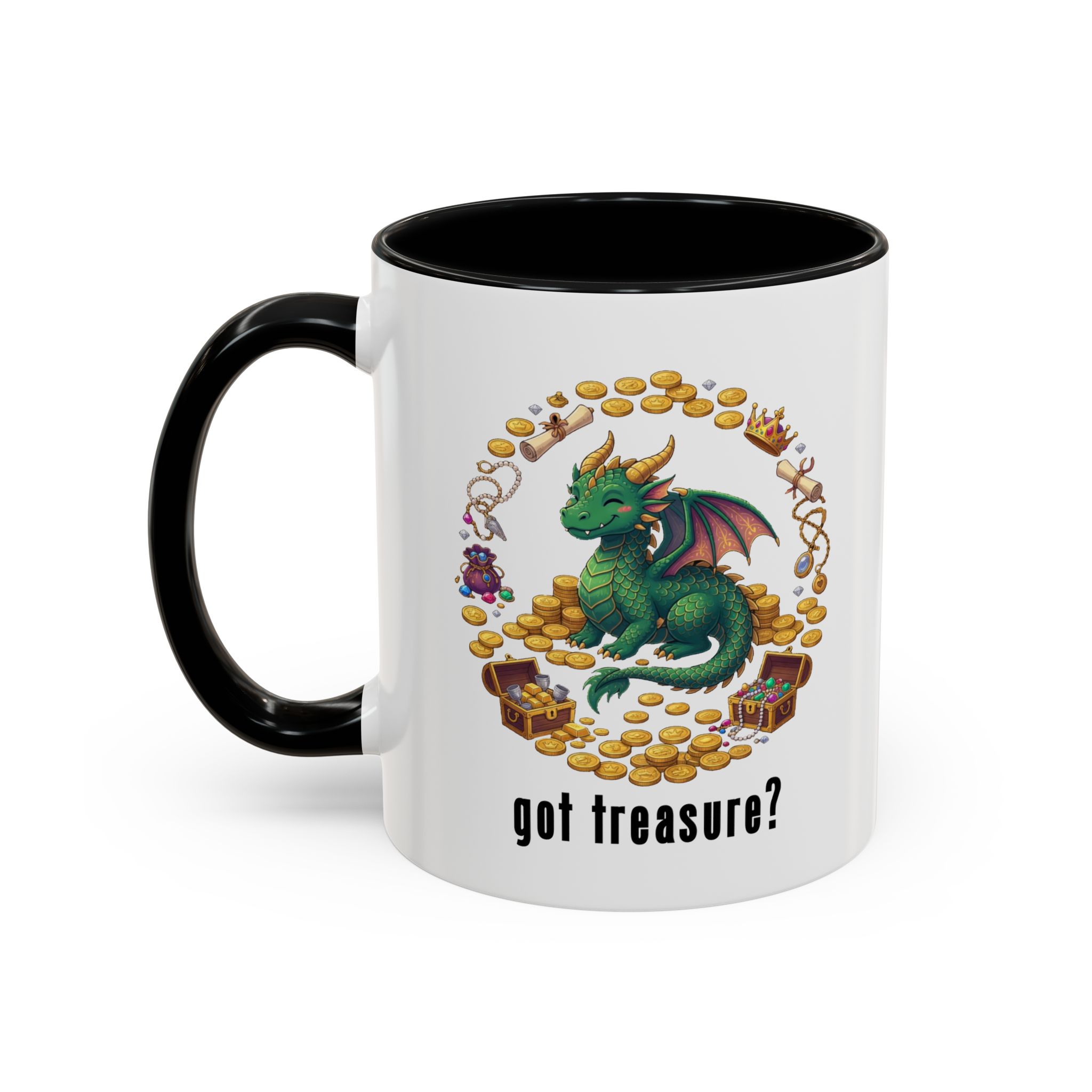 Got Treasure? Dragon Coffee Mug - Cute Fantasy Tea & Coffee Gift (11 & 15oz) - Image 3