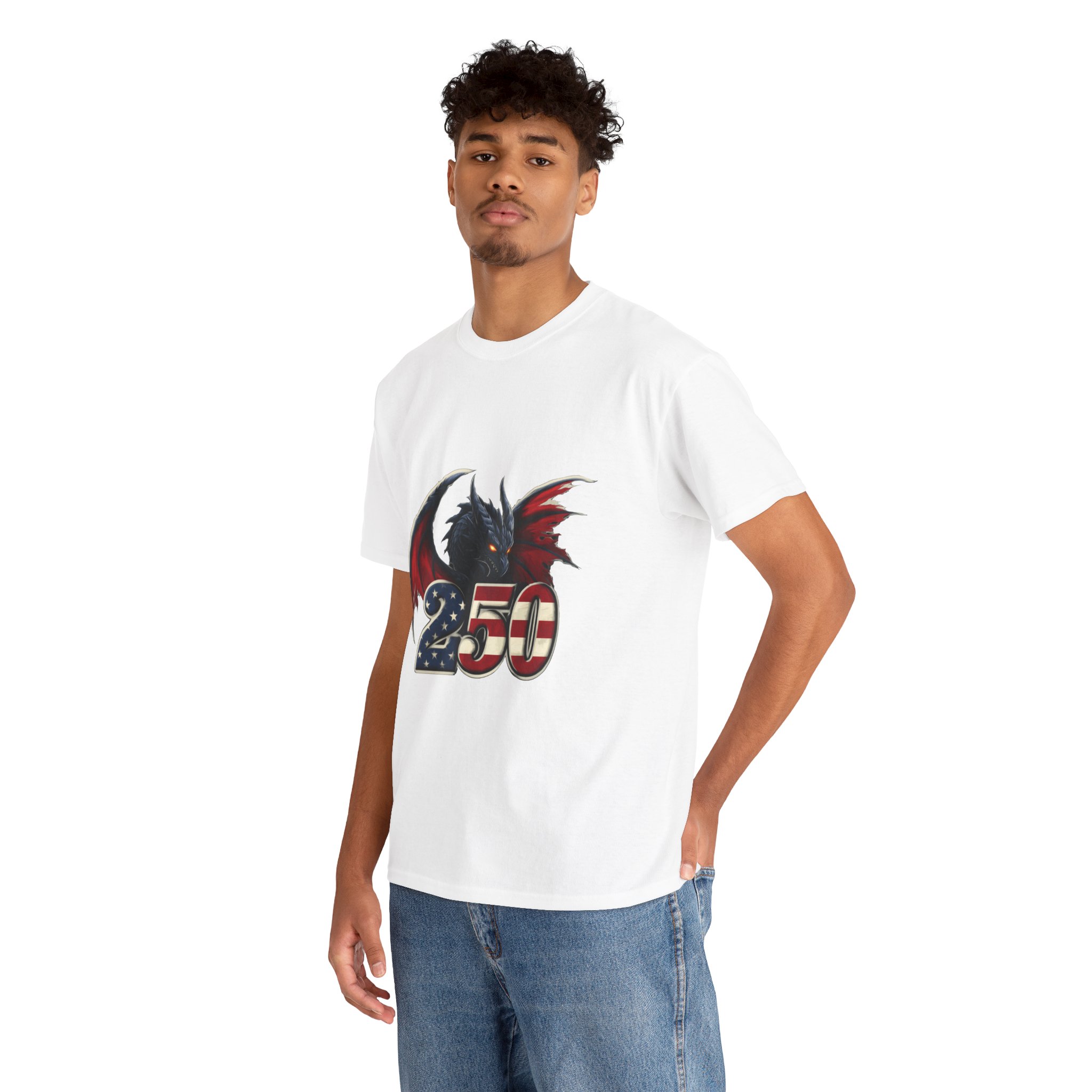 American Flag Dragon Tee – America 250 – USA Patriotic Fantasy T-Shirt - Image 8
