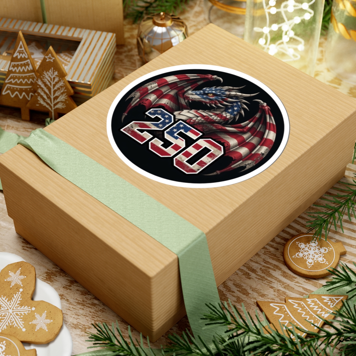 American Flag Dragon Sticker - America 250 - USA Patriotic Fantasy Decal - Image 7