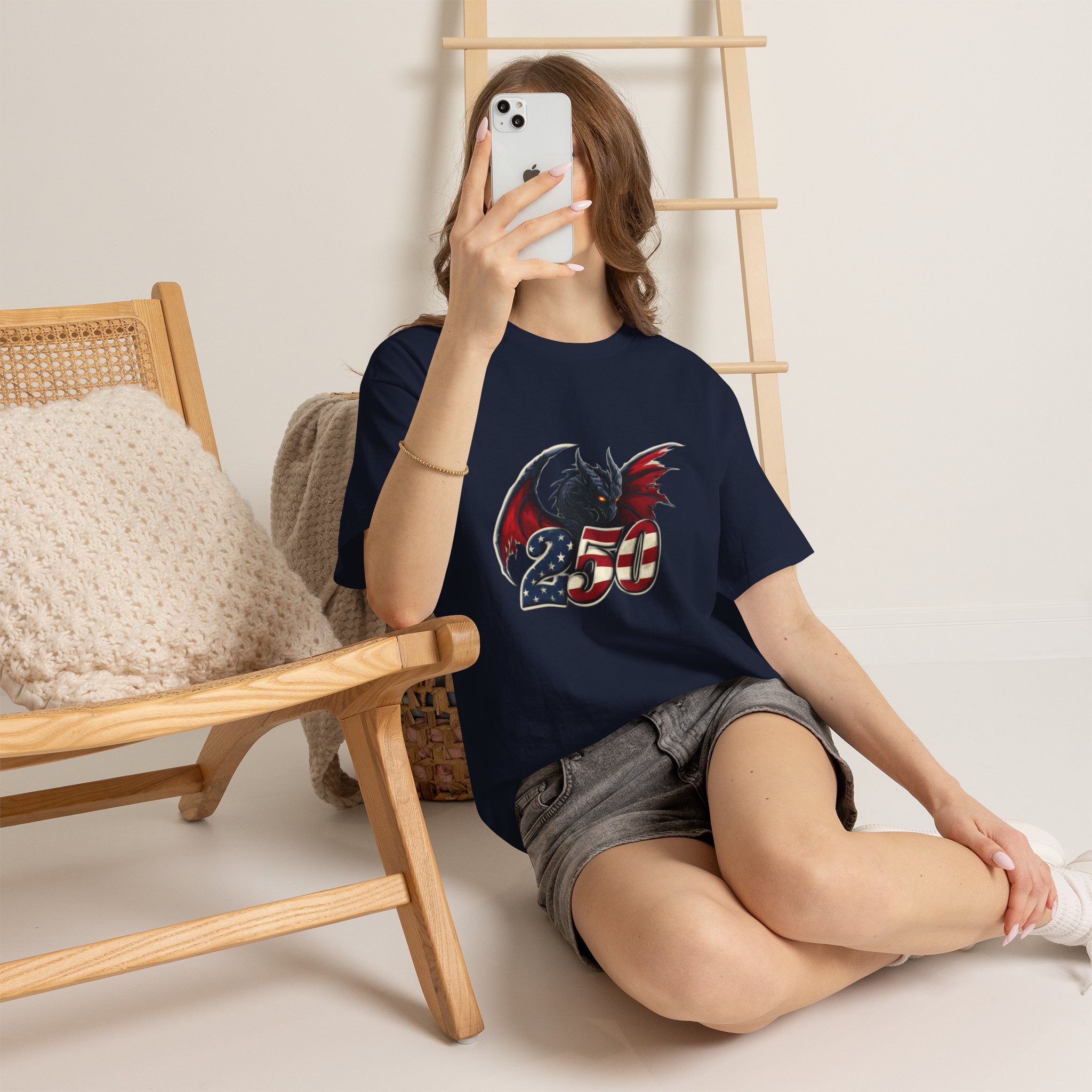 American Flag Dragon Tee – America 250 – USA Patriotic Fantasy T-Shirt - Image 3