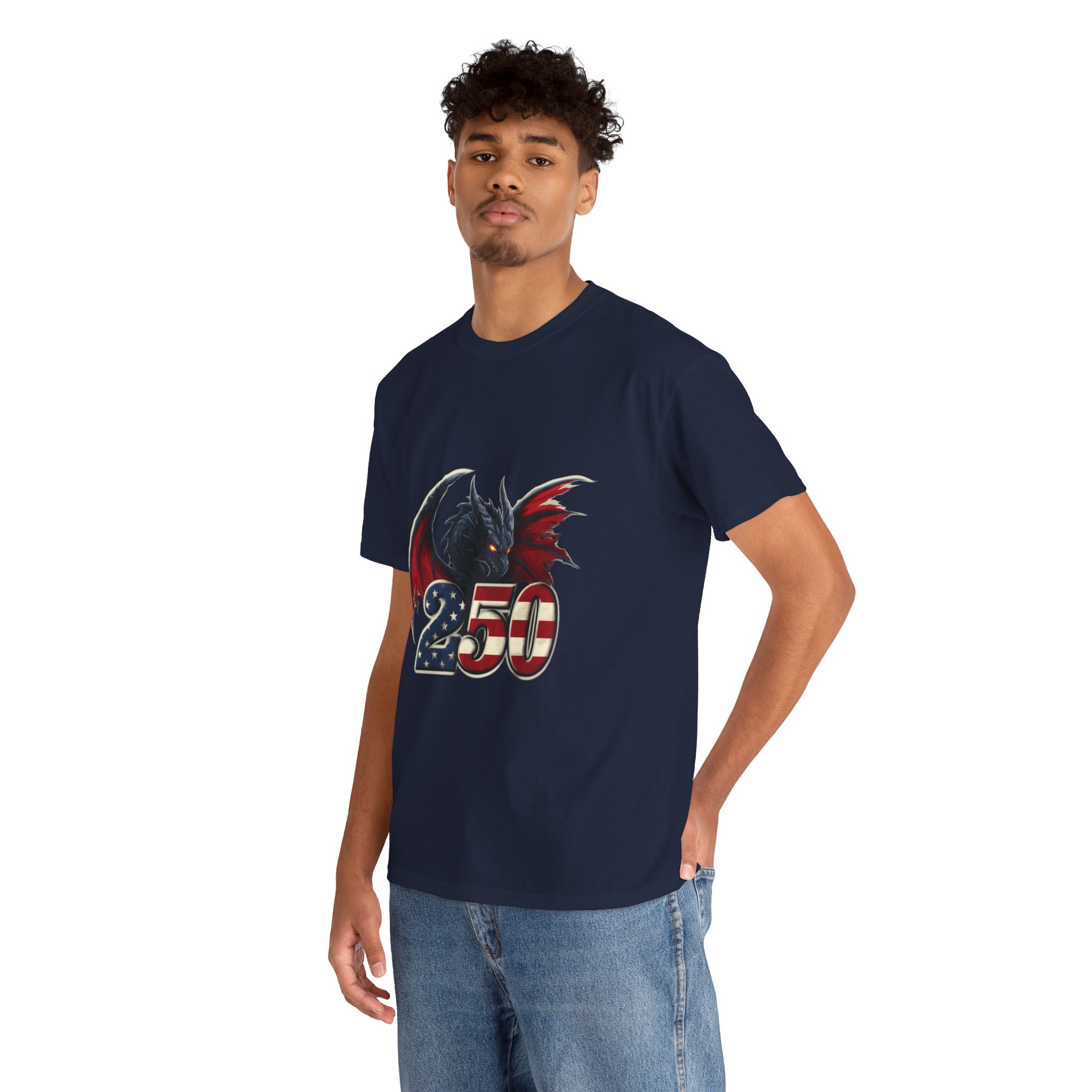 American Flag Dragon Tee – America 250 – USA Patriotic Fantasy T-Shirt - Image 4