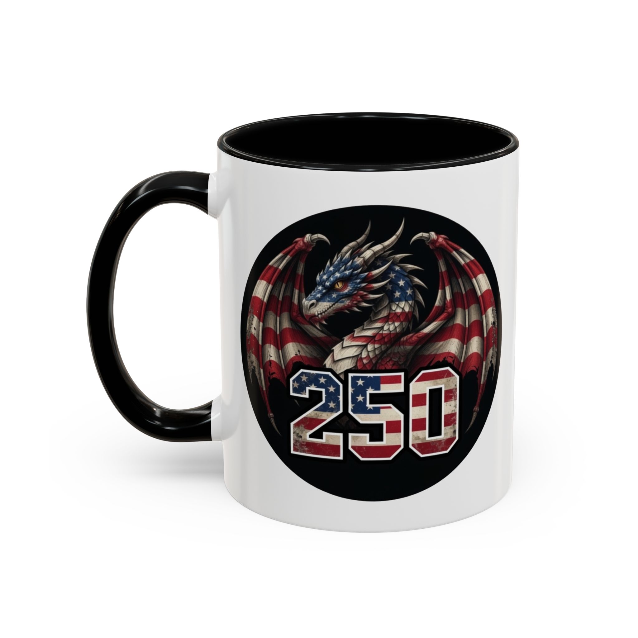 American Flag Dragon Mug – America 250 – USA Patriotic Coffee Cup - Image 2